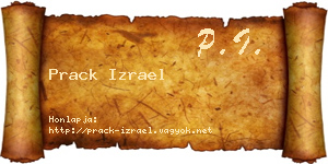 Prack Izrael névjegykártya